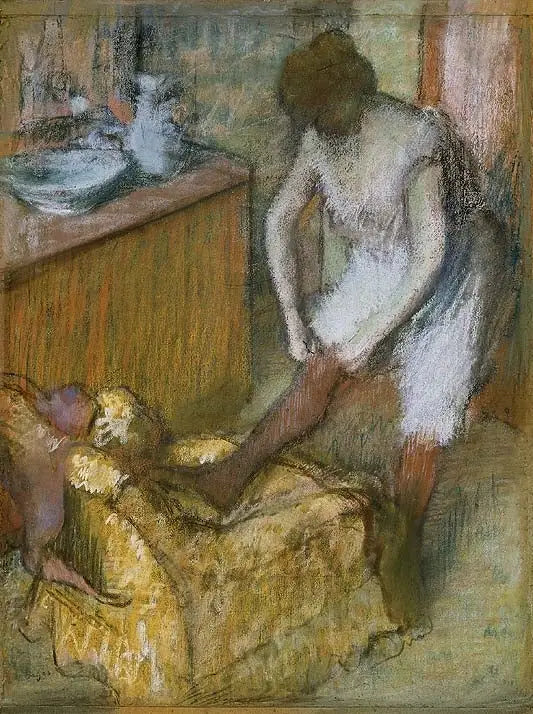 Vrouw met sokken - Edgar Degas