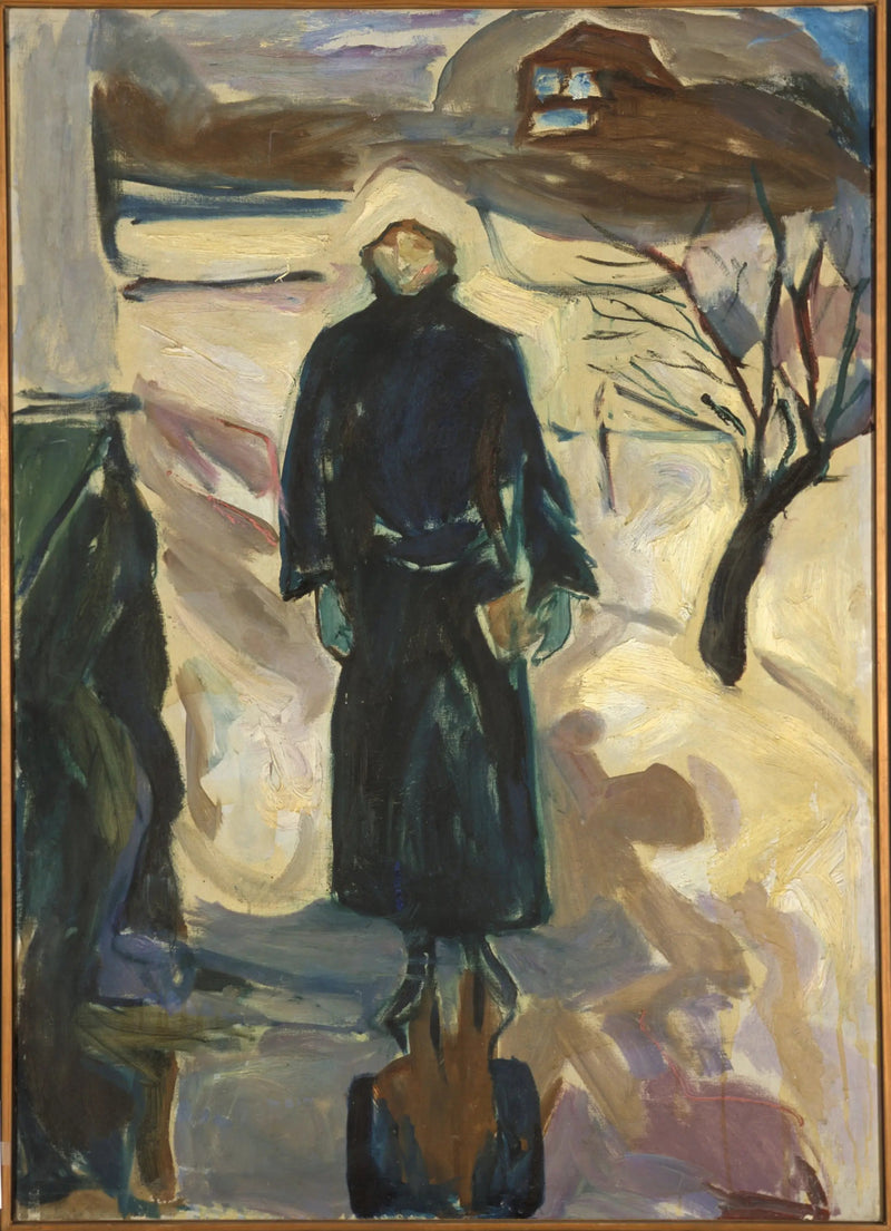 Vrouw bij de hoek van het huis - Edvard Munch