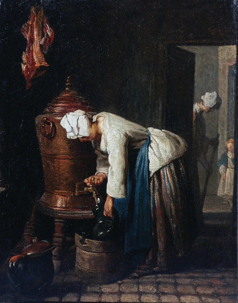 Vrouw die water haalt uit de waterput - Jean Simeón Chardin