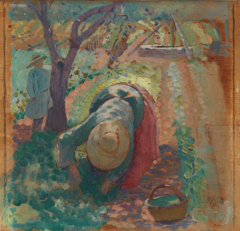 Vrouw die groenten oogst - Henri-Edmond Cross