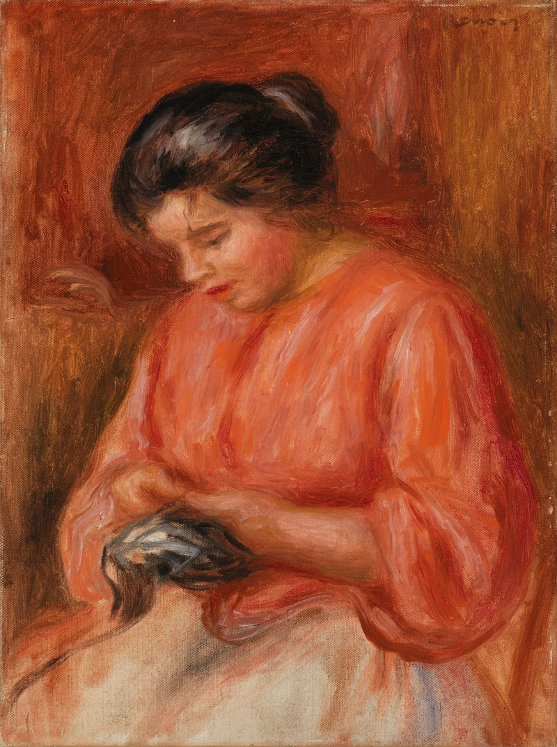 Vrouw met een parasol - Pierre-Auguste Renoir