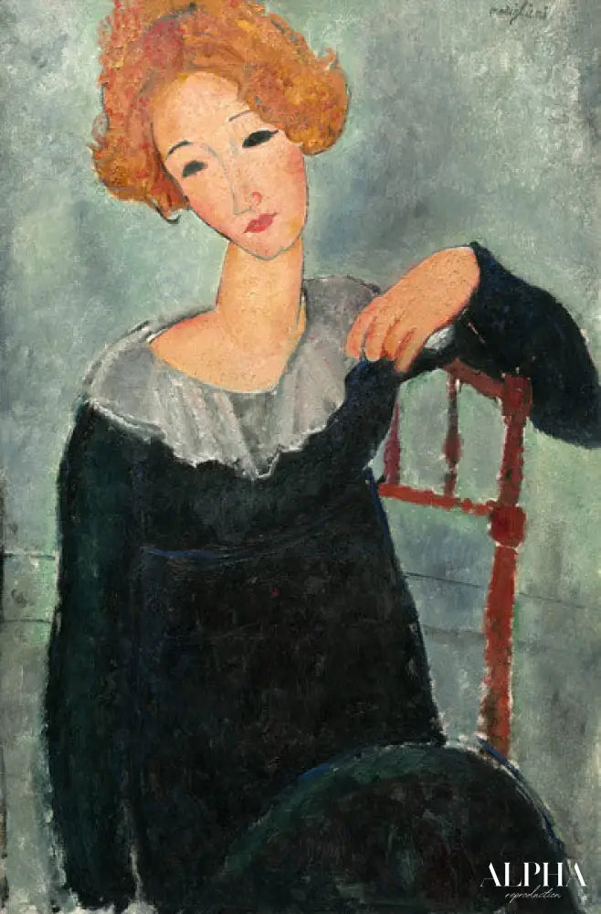 Femme rousse 1917 - Amedeo Modigliani - Reproductions de tableaux et peintures haut de gamme