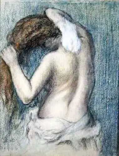 Vrouw die zich afdroogt na het bad - Edgar Degas