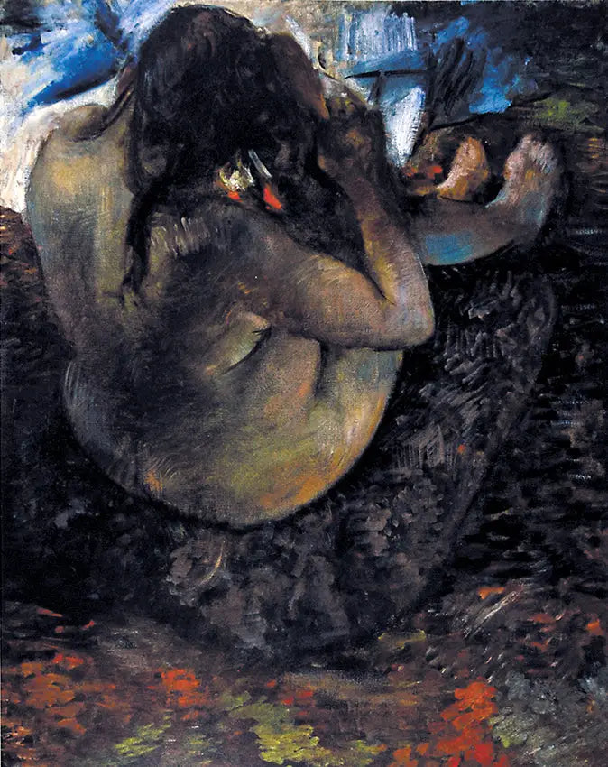 Vrouw die zich opmaakt - Edgar Degas