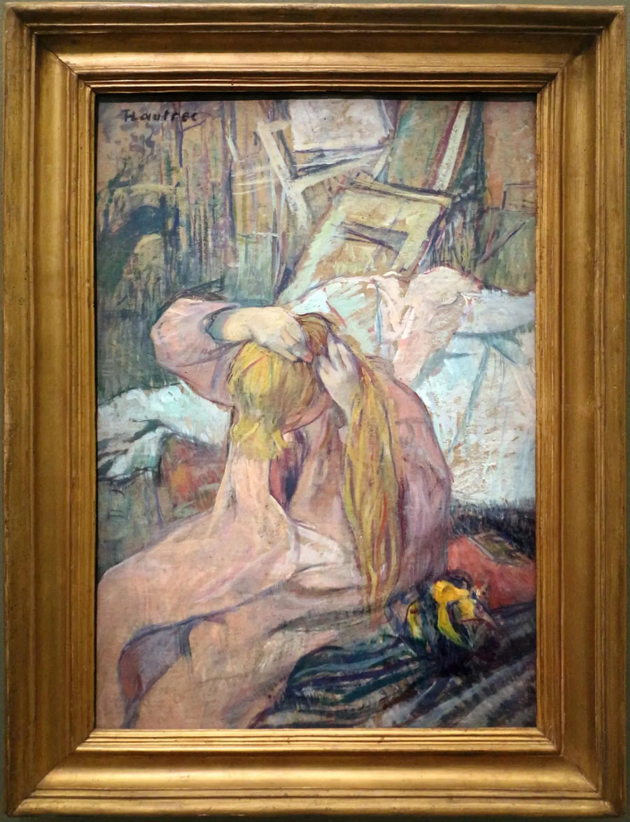 Vrouw die zich opmaakt. Degene die zich kamt - Henri de Toulouse-Lautrec