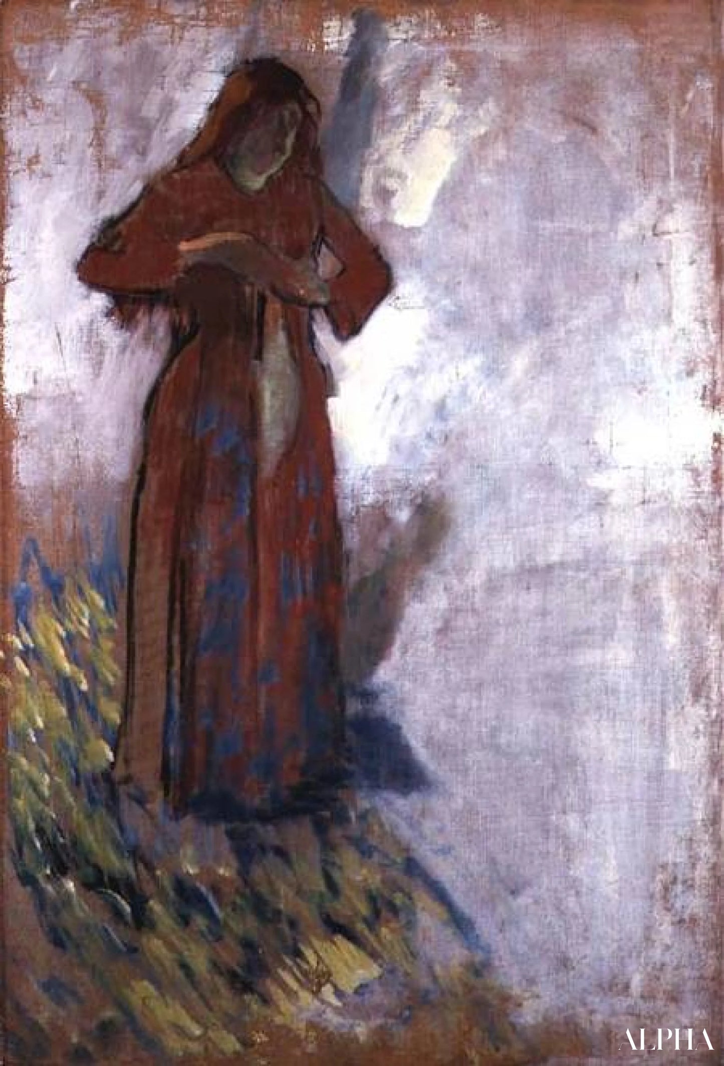 Vrouw die zich uitkleedt - Edgar Degas - Reproducties van schilderijen en hoogwaardige schilderijen