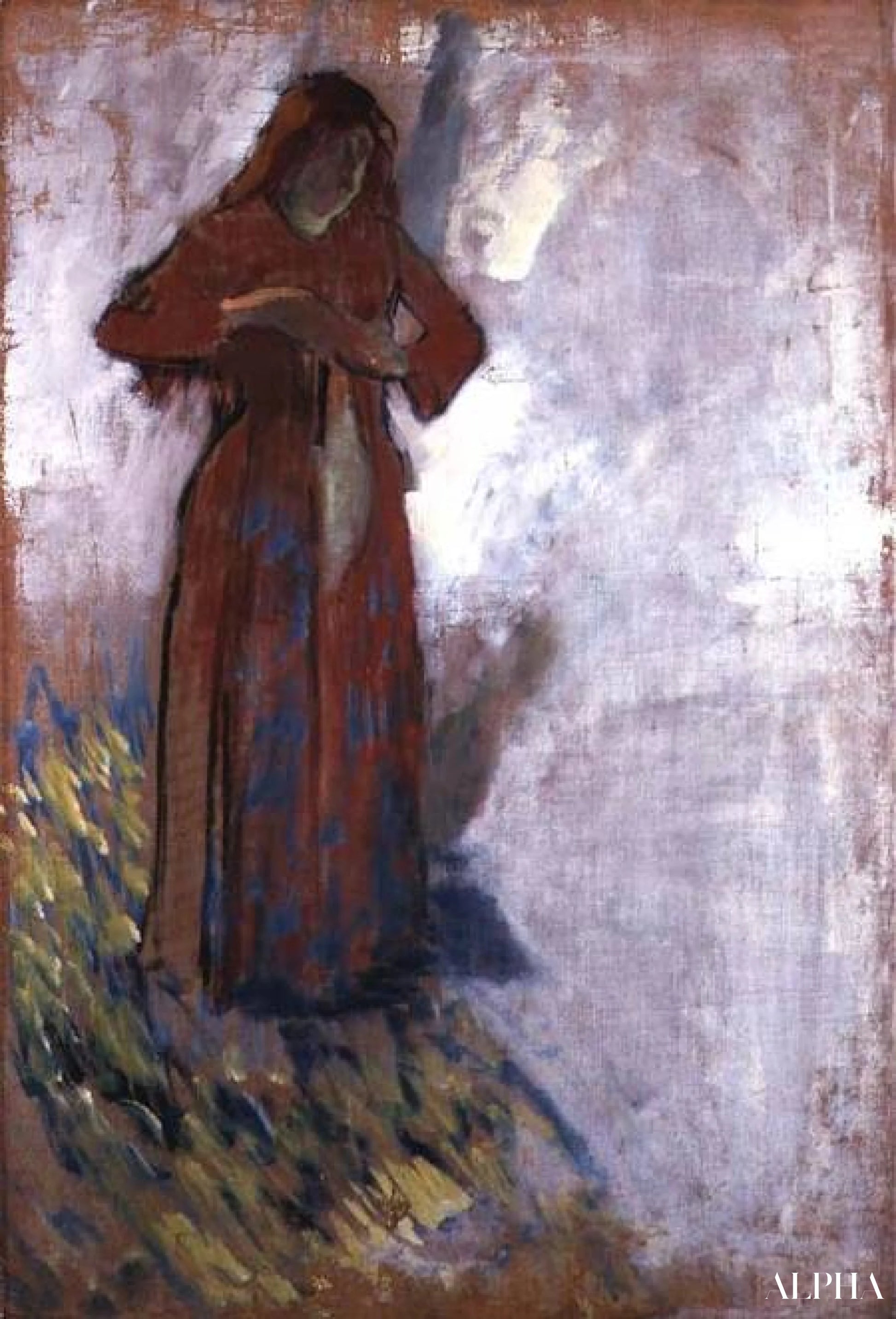 Vrouw die zich uitkleedt - Edgar Degas - Reproducties van schilderijen en hoogwaardige schilderijen