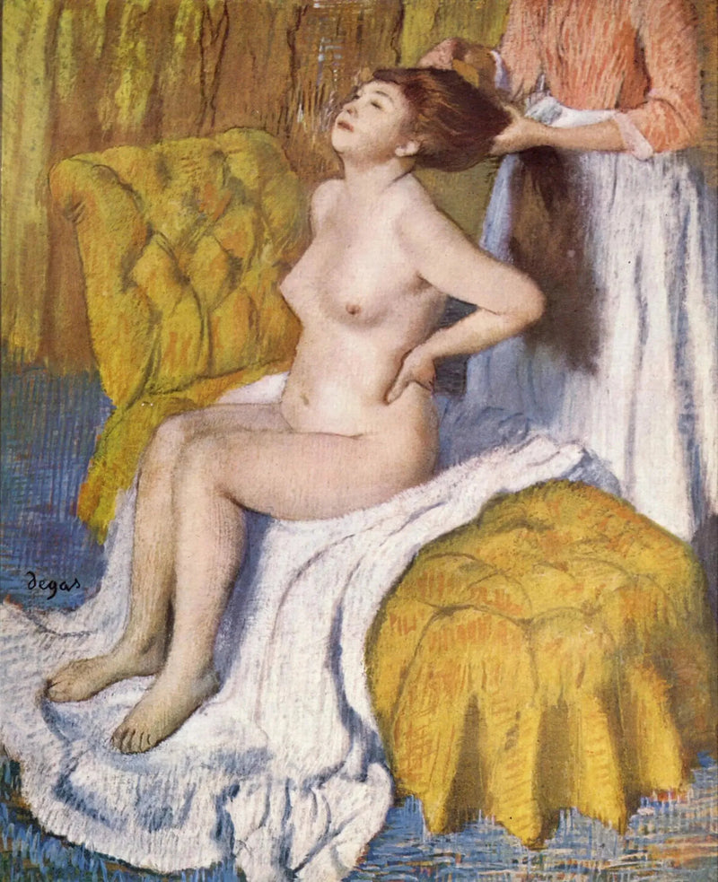 Vrouw die haar wordt gekamd - Edgar Degas