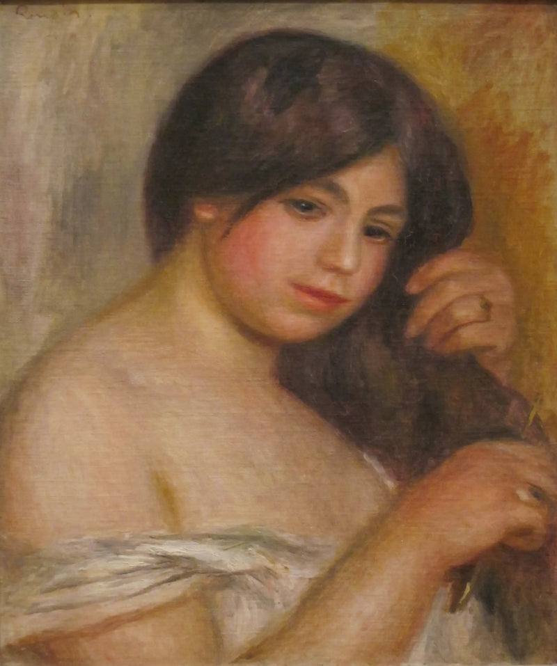 Vrouw die haar haar aan het kammen is - Pierre-Auguste Renoir