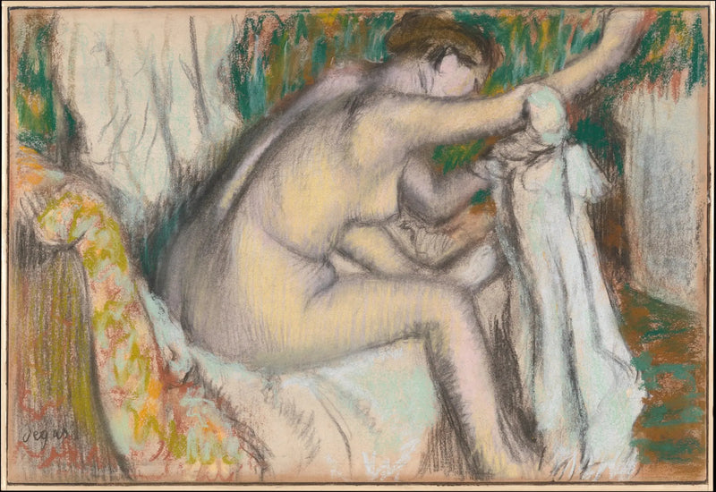 Vrouw die haar arm droogt - Edgar Degas