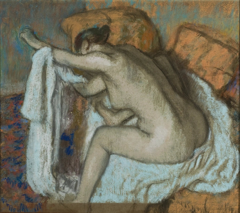 Vrouw die haar linkerarm droogt - Edgar Degas