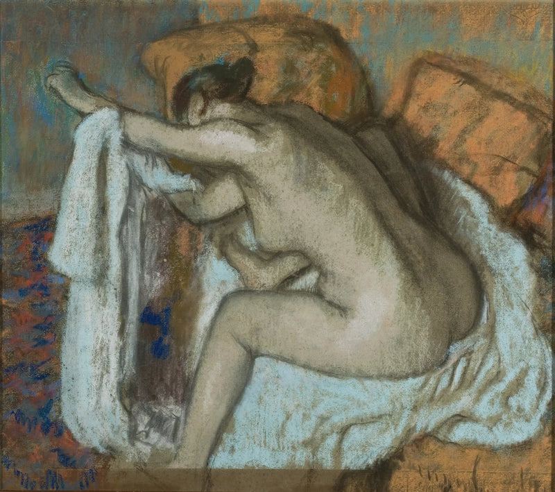 Vrouw die haar linkerarm droogt - Edgar Degas