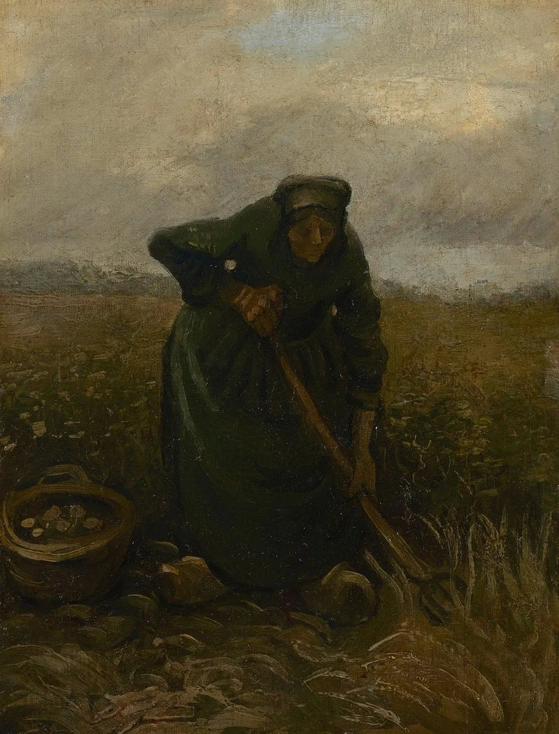 Vrouw die aardappelen optilt - Vincent van Gogh