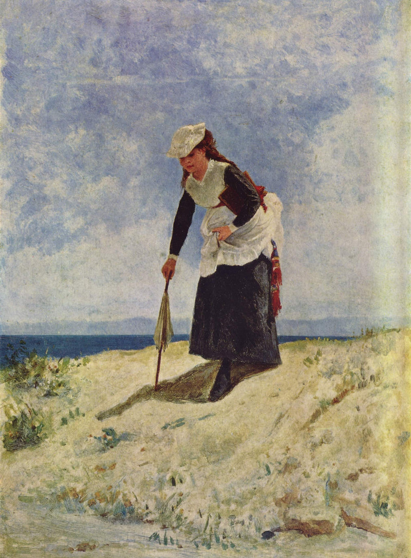 Vrouw op het zand - Giuseppe De Nittis