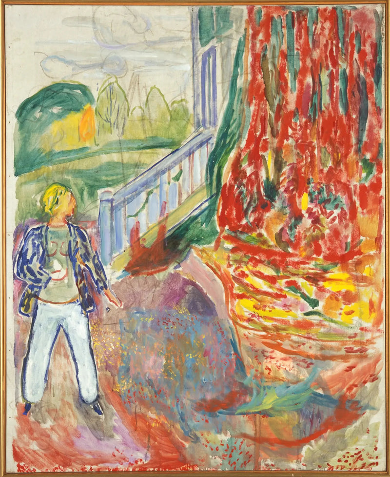Vrouw op de treden van de veranda - Edvard Munch