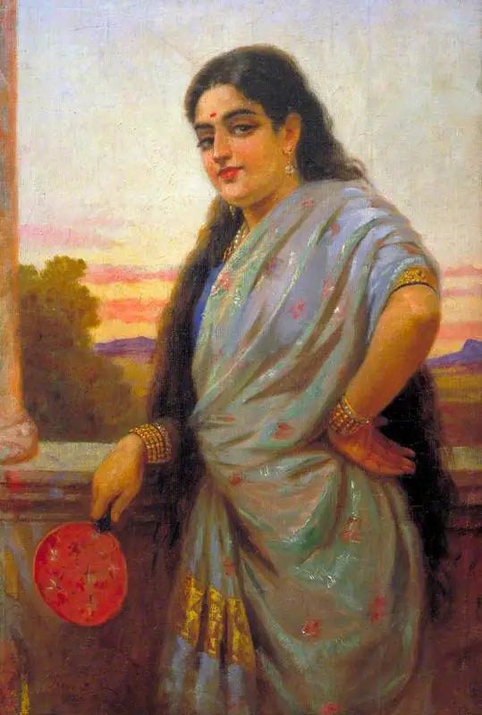 Vrouw die een waaier vasthoudt - Ravi Varmâ

Source:
Femme tenant un éventail - Ravi Varmâ