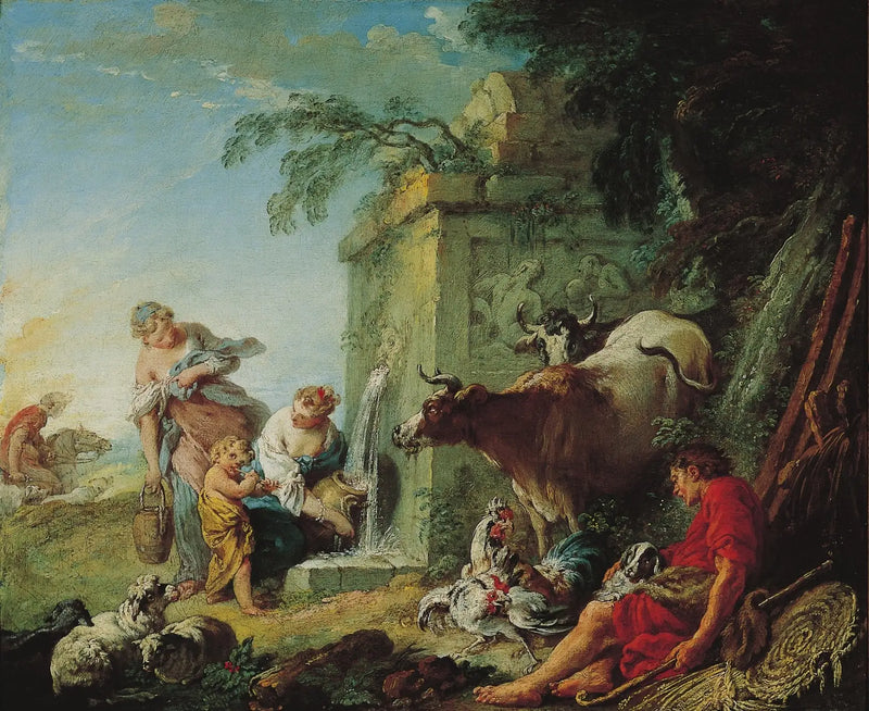 Vrouwen bij de fontein - François Boucher