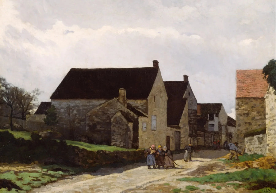 Vrouwen die naar het bos gaan, landschap - Alfred Sisley