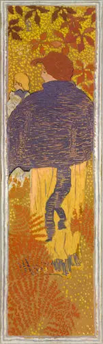 Vrouwen in de tuin: vrouw met een pelgrimskap - Pierre Bonnard