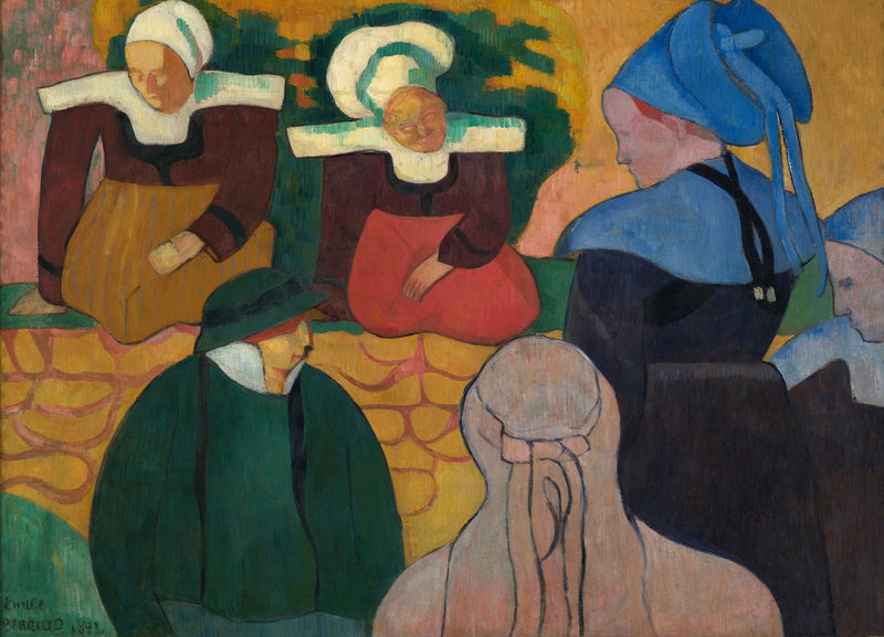 Bretonse vrouwen voor een muur - Émile Bernard