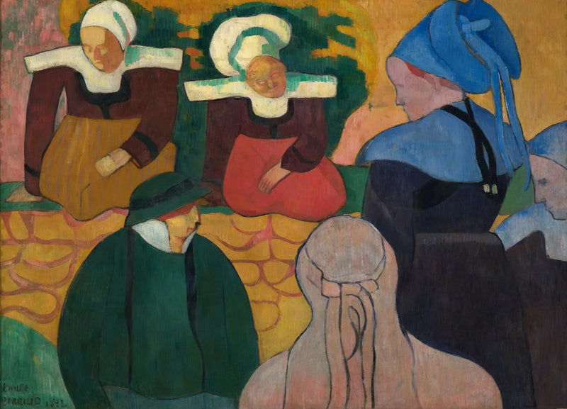 Bretonse vrouwen voor een muur - Émile Bernard