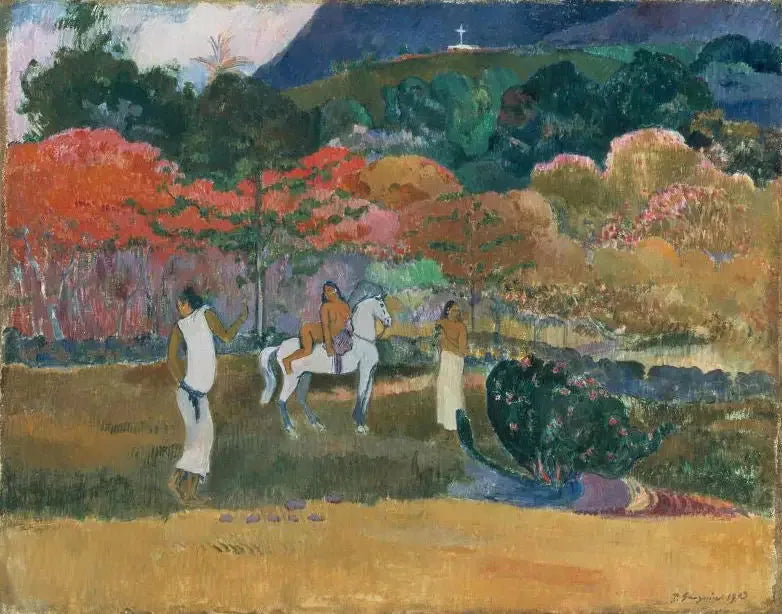 Vrouwen en wit paard - Paul Gauguin