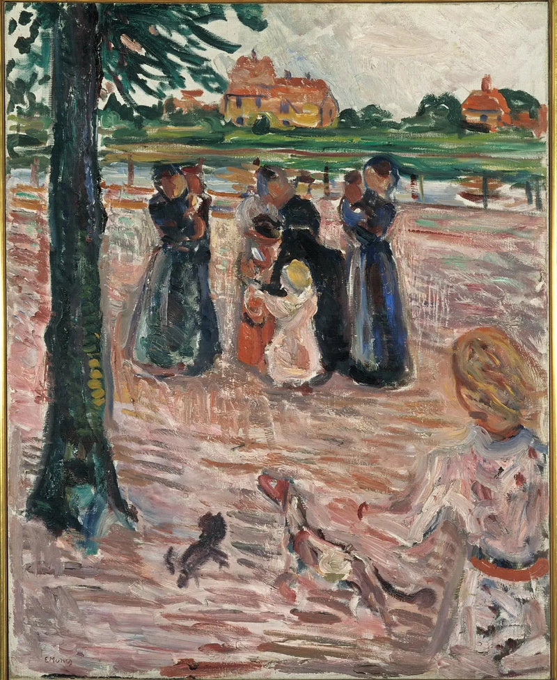 Vrouwen en Kinderen in Warnemünde - Edvard Munch