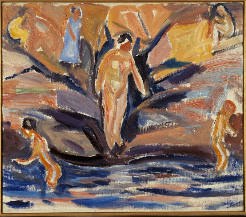 Vrouwen en kinderen die zich baden - Edvard Munch