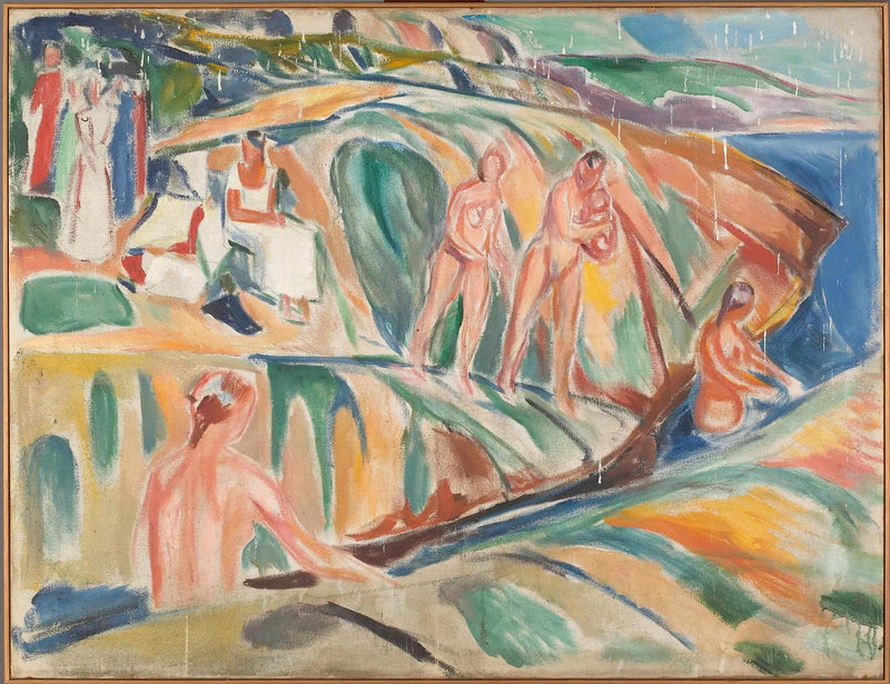 Vrouwen die zonnebaden op de rotsen - Edvard Munch