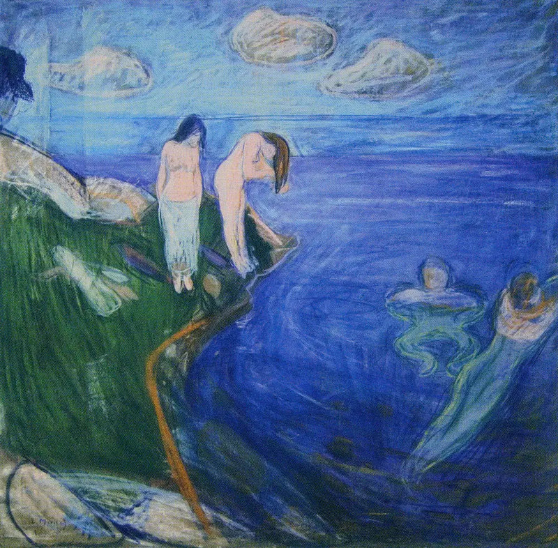 Vrouwen die zich baden - Edvard Munch