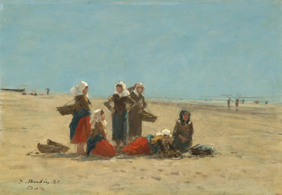 Vrouwen op het strand van Berck - Eugène Boudin