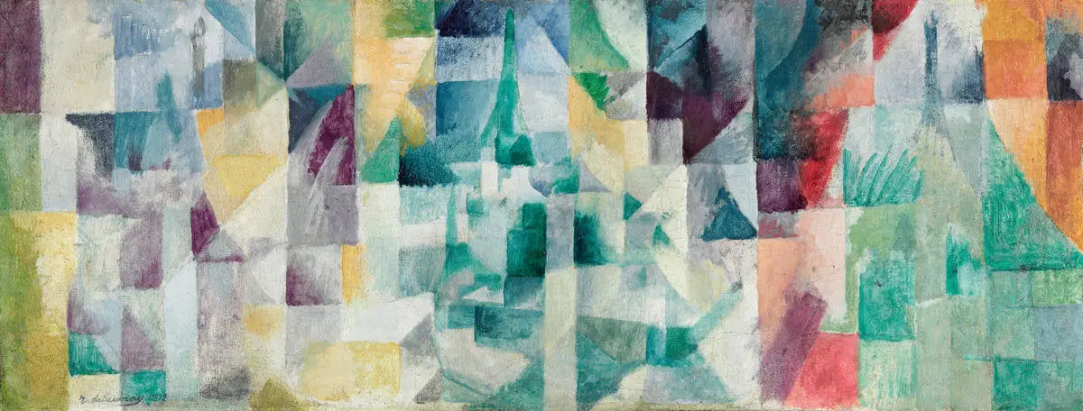 Fenêtres à trois volets - Robert Delaunay image 1 copie peinte à la main à l’huile