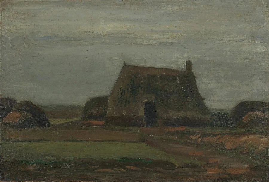 Boerderij met hopen turf - Vincent van Gogh