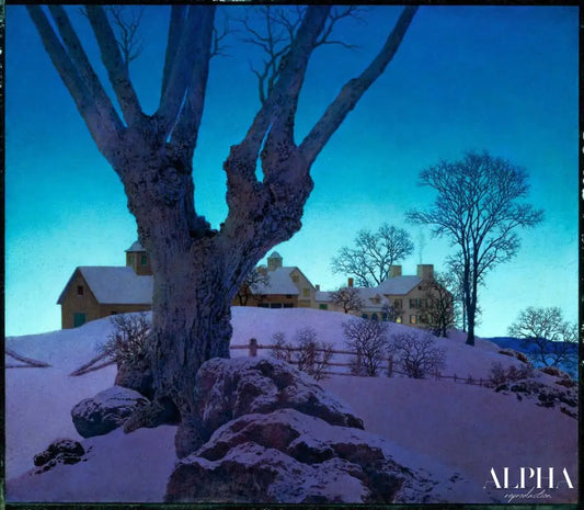 Ferme Hill Top, hiver - Maxfield Parrish - Reproductions de tableaux et peintures haut de gamme