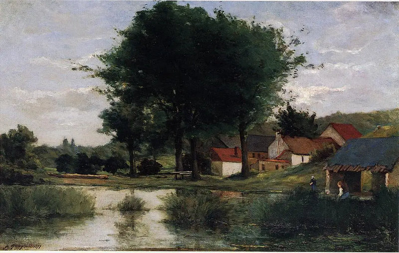 Boerderij bij een vijver, of Herfstlandschap - Paul Gauguin