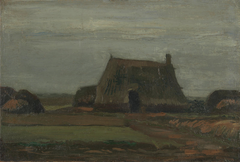 Boerderij met hopen turf - Vincent van Gogh