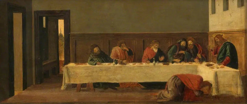 Feestmaal bij Simon (predella, tweede paneel) - Sandro Botticelli