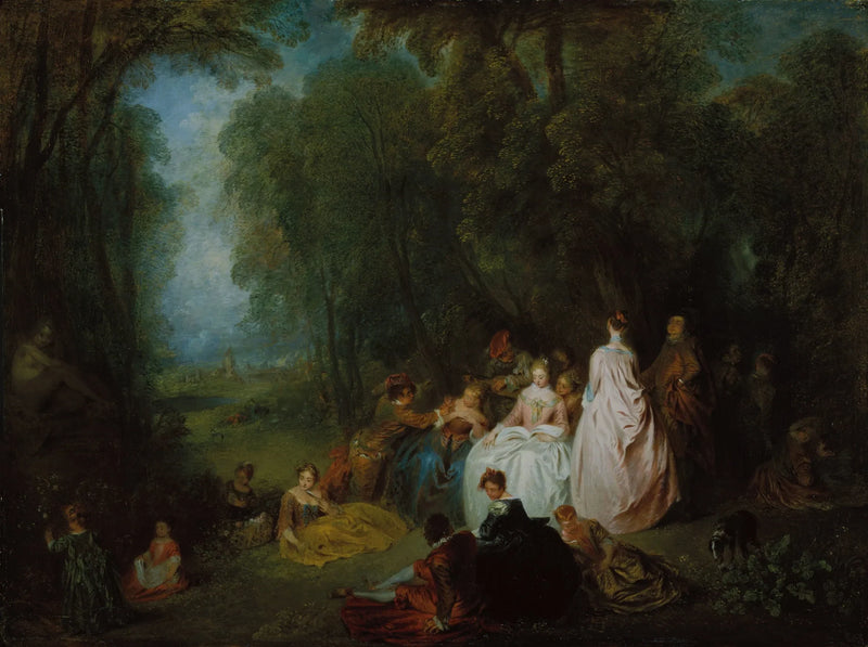 Feestelijke buitenactiviteit - Antoine Watteau