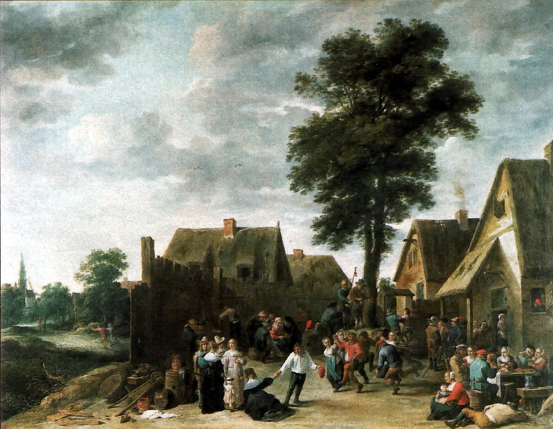 Feest van het dorp in de herberg 