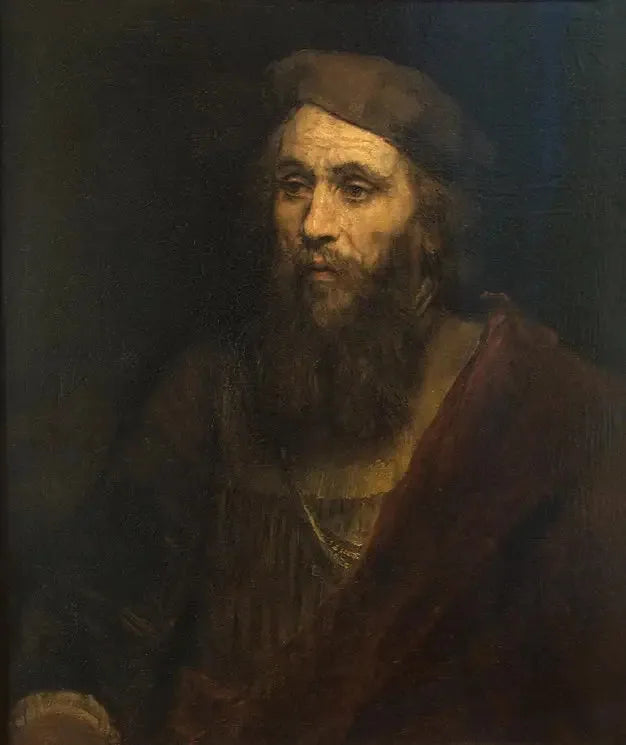 Figure à mi-corps d'un homme avec barbe et béret - Rembrandt image 1 reproduction d’œuvre d’art à l’huile