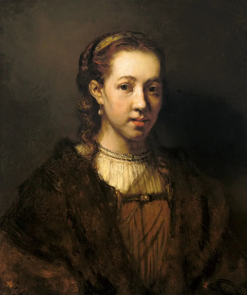 Buste van een vrouw in fantasiekostuum - Rembrandt