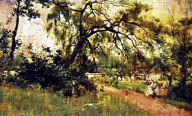 Vrouwelijke figuren in het park - Giovanni Boldini