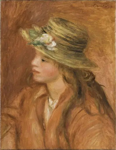 Filet met strohoed - Pierre-Auguste Renoir