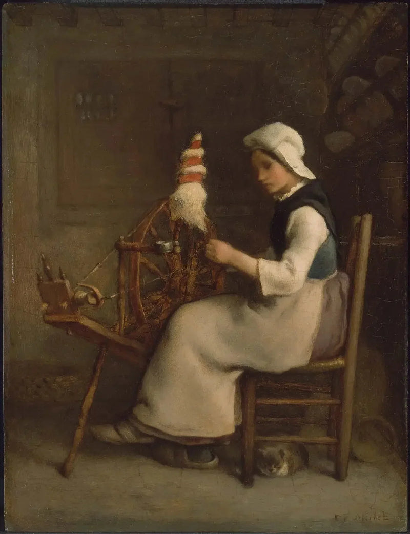 Zittende landbouwer (Emélie Millet) - Jean-François Millet