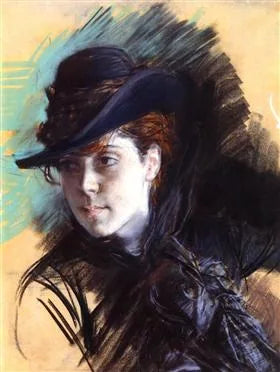 Meisje met zwarte hoed - Giovanni Boldini