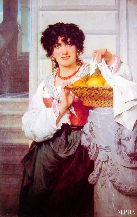Fille au panier d'oranges et de citrons - Pierre Auguste Cot - Reproductions de tableaux et peintures haut de gamme