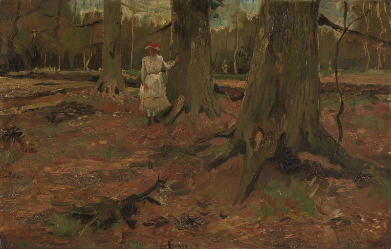 Meisje in het wit in het bos - Vincent van Gogh