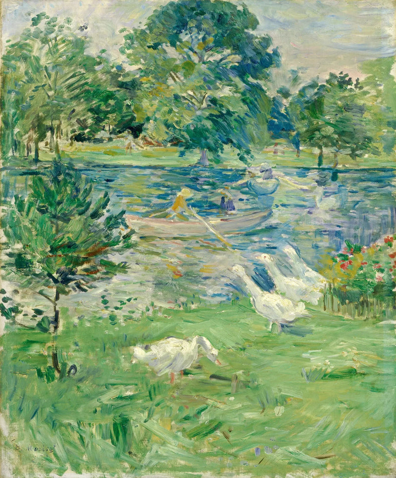 Meisje in een boot met ganzen - Berthe Morisot
