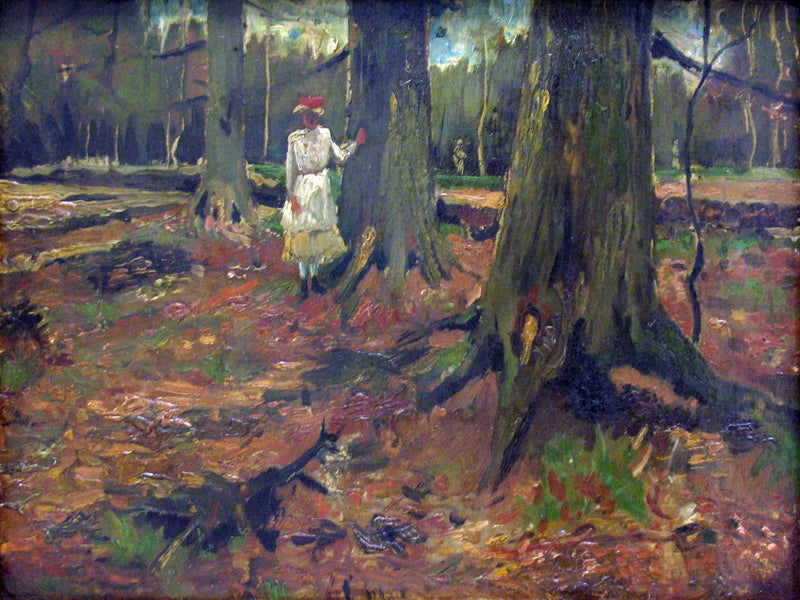 Meisje in het wit in het bos - Vincent van Gogh
