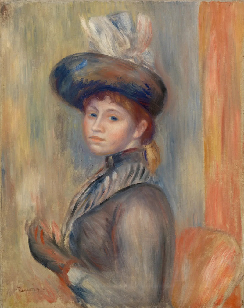 Meisje in grijs-blauw - Pierre-Auguste Renoir